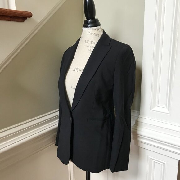 NWT JCrew Parke Blazer Jacket Womens 0 Black Italian Stretch Wool J5383 Coat NEW - Picture 8 of 13